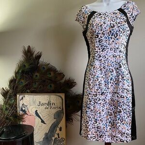 Heart & Roses Blue and Orange Leopard print dress​​​​​